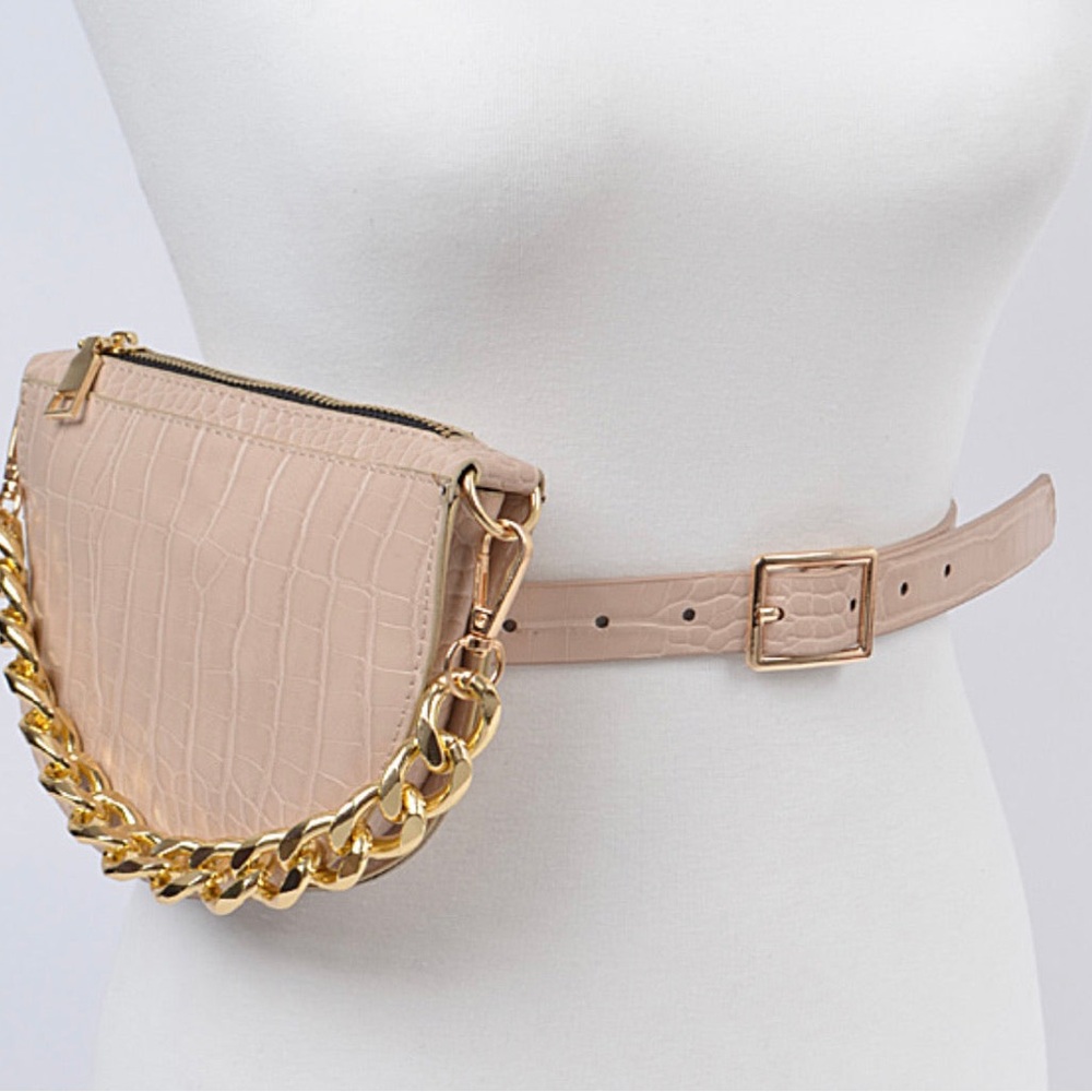 TAN CHAIN FANNY PACK
